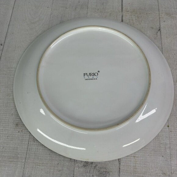 Furio Home EDEN Brown With Fruit Center Coupe Smooth 11" Dinner Plates Set of 3 - Picture 3 of 16